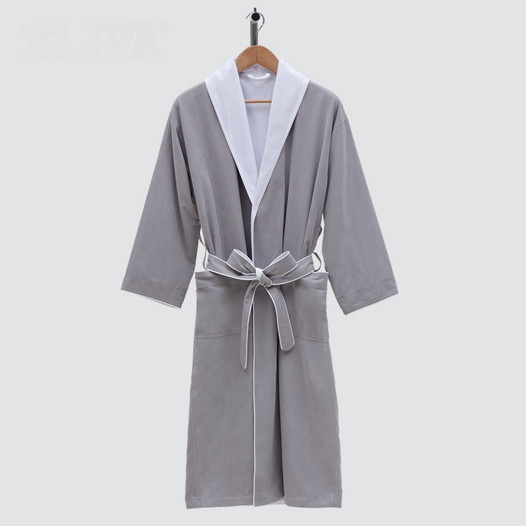 Super Soft Terry Material High Gsm White Bathrobe With Good Water