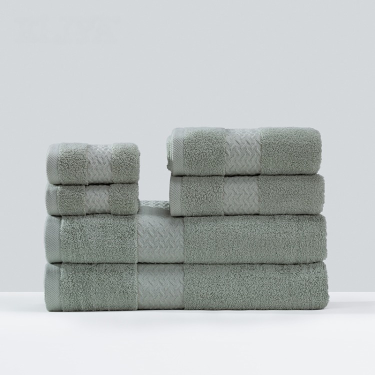 Pure Cotton Luxury Border Five Star Hotel Red Bath Hand Towel Set