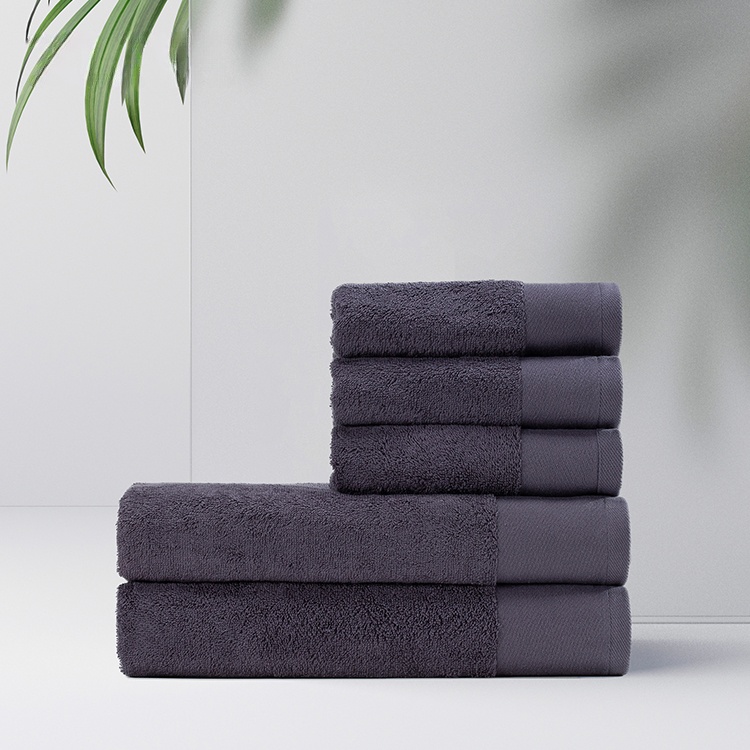 Pure Cotton Luxury Border Five Star Hotel Bath Hand Towel Set