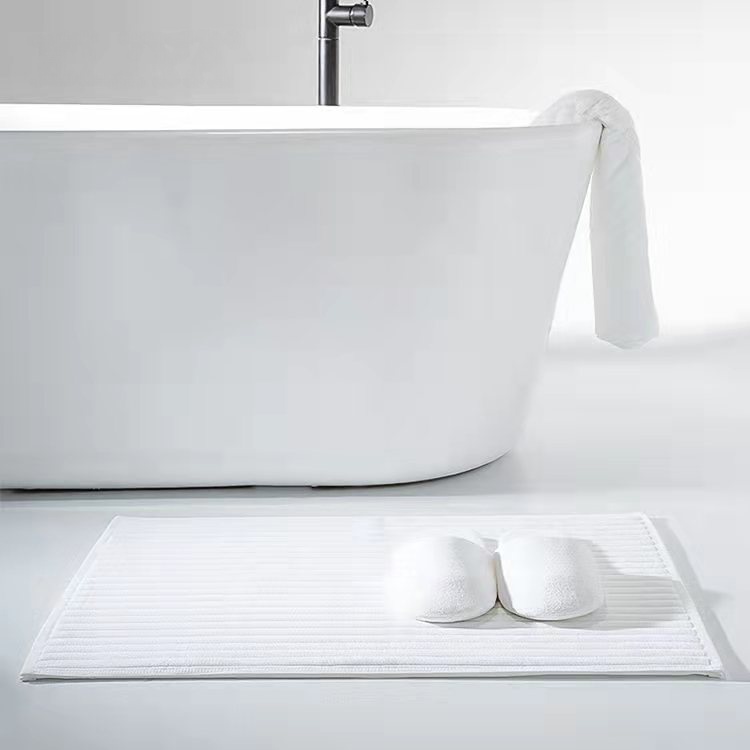 100% Cotton Bathroom Jacquard White Bath Mats for Hotel