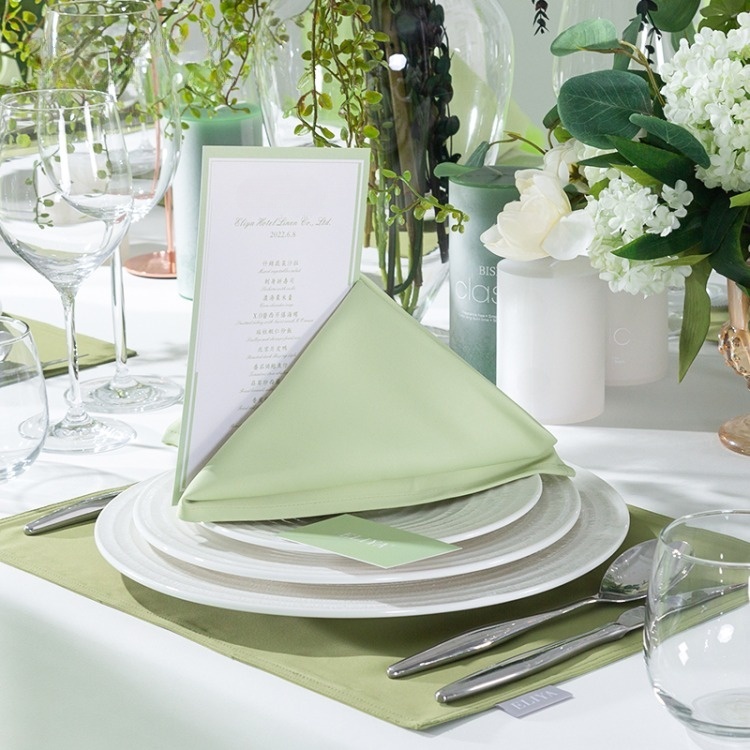 Decoración de banquete de hotel, funda para silla, tapete, camino de mesa de lino, mantel