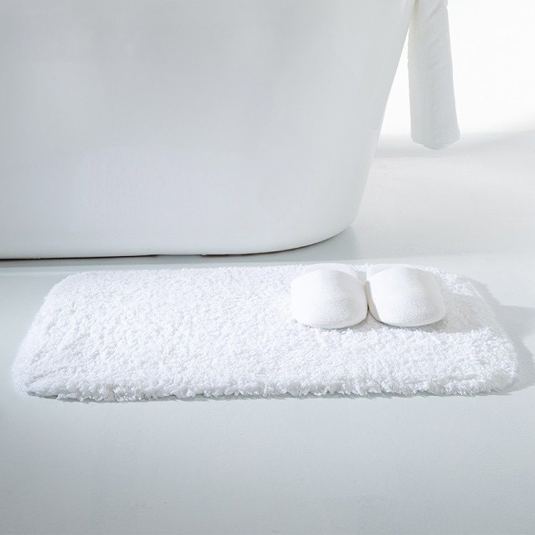 Sistema de alta calidad de la toalla de la estera de baño de la hospitalidad del hotel blanco llano de encargo 4pcs