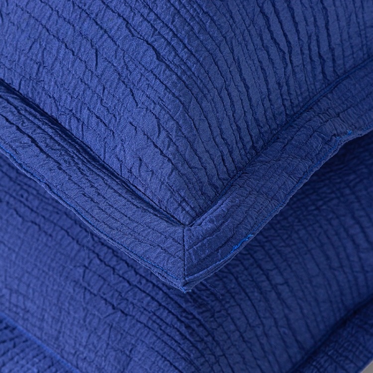 Funda de cojín para sofá cama personalizada, funda de almohada acolchada sólida azul, funda de cojín de terciopelo holandés con cremallera Invisible