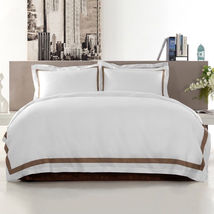 Natural 100% Cotton 400 Thread Count Bed Sheet Set Home Linen Luxury Organic 100% Cotton King Size Bedding Sets