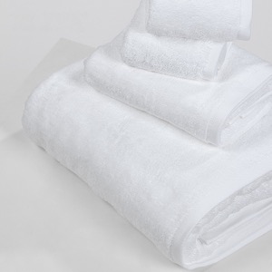 Juego de toallas de baño de hotel de color blanco liso y cómodo de 4 piezas