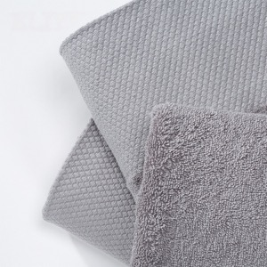 Listo para enviar el sistema blanco de la toalla de baño de la mano de la cara de la frontera del Dobby de cinco estrellas del algodón 3pcs