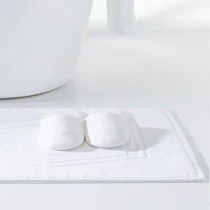Manufacturing High Quality Cotton Jacquard Bath Mat White