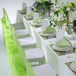Decoración de banquete de hotel, funda para silla, tapete, camino de mesa de lino, mantel