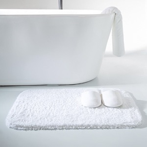 Sistema de alta calidad de la toalla de la estera de baño de la hospitalidad del hotel blanco llano de encargo 4pcs