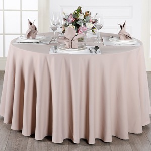 Hotel Restaurant Table Linens Plain White Polyester 108 Inch Round Wedding Table Cloth
