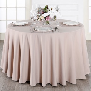 Hotel Restaurant Table Linens Plain White Polyester 108 Inch Round Wedding Table Cloth