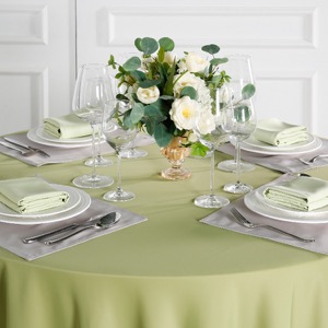 Venta caliente grandes eventos restaurante blanco mantel redondo boda
