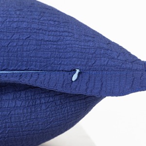 Funda de cojín para sofá cama personalizada, funda de almohada acolchada sólida azul, funda de cojín de terciopelo holandés con cremallera Invisible