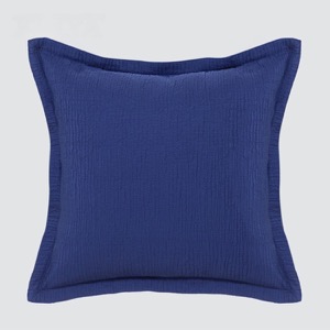 Funda de cojín para sofá cama personalizada, funda de almohada acolchada sólida azul, funda de cojín de terciopelo holandés con cremallera Invisible