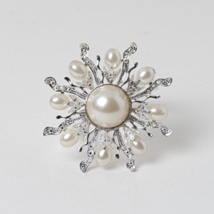 Anillos de servilleta elegantes de girasol perla